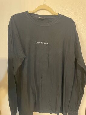 Rapper NF Leave Me Slobe  Long Sleeve Tee - Black with White Script